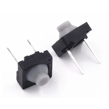 100PC Tact Switch 8*8mm DIP jungikliai 2P laidaus plastiko mygtukai jaustis gerai silikono mygtuką perjungti jutiklinio jungiklio Viduryje 2 smeigtukai