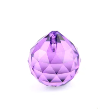 10VNT/Daug, 40mm Violetinė Spalva Crystal Briaunotas Rutulys Stiklo Prizmė Kamuolius X-MAS Apdailos Nemokamas Pristatymas