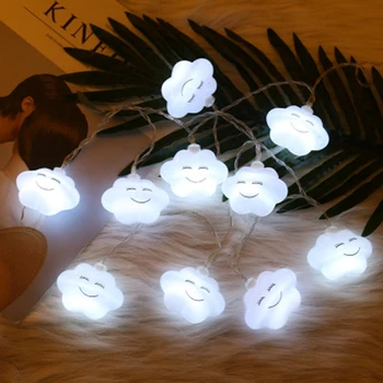 1pc 1,5 m LED Šviesos Eilutę Debesis Formuoti Šalies Vaikų Kambario Dekoracija Šiltai Balta Spalvotų Vaikų Kambario Mielas Žibintai, Papuošimai