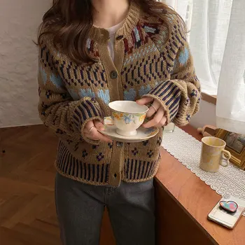 2 spalvų 2020 korėjos ins stiliaus dizaino megztiniai susagstomi megztiniai moterų outwear trumpas moteriški paltai (X1631)