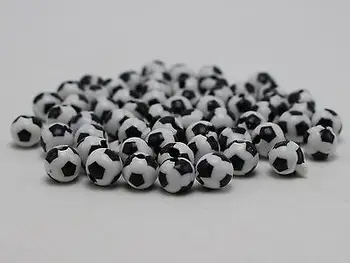 200 Black & White Spalvos Akrilo Futbolo Kamuolys Futbolo Apvalūs Karoliukai, 8mm