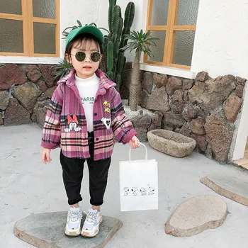 2019 m. Rudenį Naujų Atvykimo korėjos stiliaus minnie animacinių filmų raidžių modelis ilgomis rankovėmis vilnoniai marškinėliai mados mielas sweet baby mergaitės
