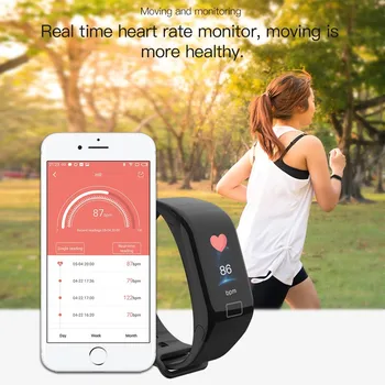 2019 Naujausias Smart Apyrankę su Slėgio Matavimo Spalvotas Ekranas Pedometer Fitness Tracker Širdies ritmo Monitorius Sporto Apyrankė