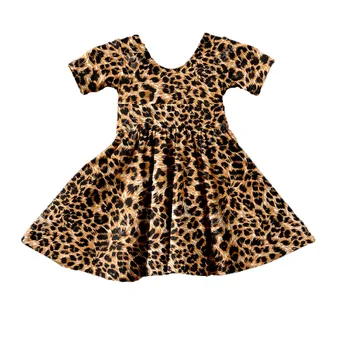 2020 m. Europos ir Jungtinių amerikos valstijų Naujas Vasaros Vaikų Drabužių Leopardas Spausdinti Kūdikių Mergaičių Suknelė Vaikas Mergina Šalis Suknelės Princesė