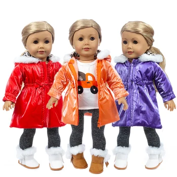 2020 Nauja pūkinė striukė Tinka Amerikos Mergina Lėlės Drabužiai 18 colių Lėlės , Kalėdų Mergina Dovana(Tik parduoti drabužius)