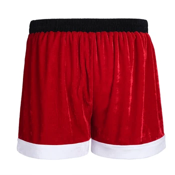 2020 Naujausias Raudona Mens Flanelė Kalėdų Senelio Kostiumas Atostogų Boxer Shorts Mens Fastive Šortai Nauji Metai Dėvėti Šortai, Kelnės