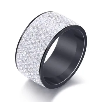 2021 Naujas Fine Jewelry didmeninė Crystal nuo Swarovskis Classic nerūdijančio plieno su 8 eilėmis cirkonis žiedai Tinka Moterims ir Vyrams
