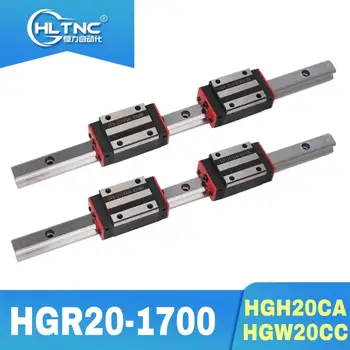 20mm linijinis guideways HGH20 1700mm 2 vnt + linijiniai bėgiai blokuoti HGH20CA /HGW20CC 4 pc CNC router