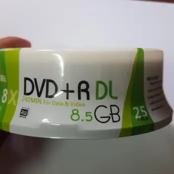 25 Vienetų White Inkjet Printable 8X DVD+R DL Dvigubo Sluoksnio Įrašomąjį Diską 8.5 GB DVD diskas