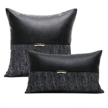 30x50/45/50cm prabanga juoda siliver pagalvėlė padengti sofa-dekoratyvinis immitation odos kratinys užvalkalas juosmens pagalvę padengti