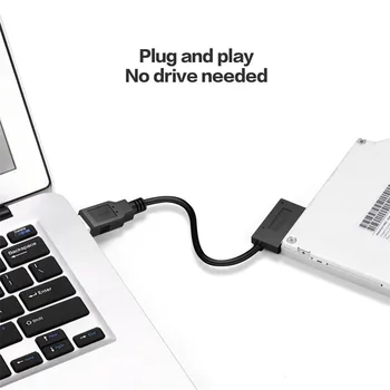 35CM USB 2.0 Mini Sata II 7+6 13Pin SATA Adapteris Su USB 2.0 Keitiklio Kabelį Už Nešiojamojo kompiuterio Optinio įrenginio Linija HDD Diską