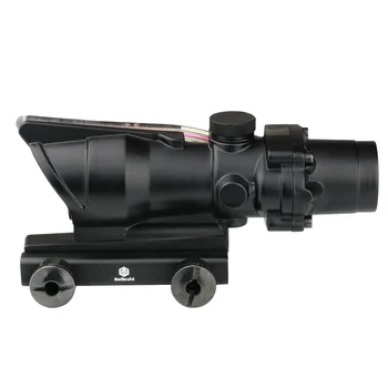 4X32 Nekilnojamojo Pluošto Optikos Taikikliai Taktinis Lankytinų vietų, Šautuvas taikymo Sritis Kryžiaus Medžiotojas Medžioklės Llluminating Mikroskopu Juoda