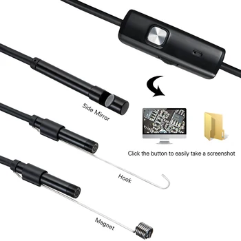 5.5 mm Len USB Endoskopą Kameros 1m/2m/5m/10m Android OTG Lankstus Gyvatė Vamzdžių Tikrinimo 2in1 