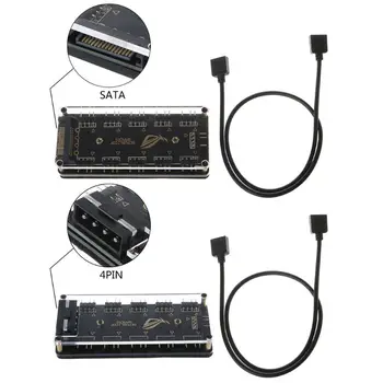 5V 3-pin RGB 10 Stebulės Splitter SATA Maitinimo 3pin ARGB Adapteris ilgiklis už GIGABYTE MSI A SUS ASRock LED