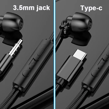 5vnt/daug 3,5 mm USB Tipo C Miego Ausines Su Mic C Tipo ausinės USB-C Ausinių už Xiaomi 