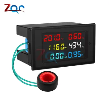 6 1 AC LCD Ekranas Multimetras Įtampa/Srovė/Power/Dažnis/Elektros Energijos/Galios Koeficiento Matuoklio su Ritė Voltmeter Ammeter