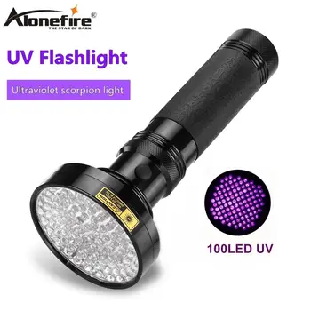 AloneFire UV Žibintuvėlis 100 Led 395 nm, UV Detektorius Šviesos Šunų Kačių Šlapimo Naminių gyvūnų Dėmes Lova Klaidas 