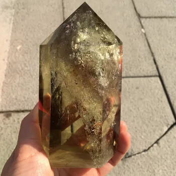 Amazing big dydis natūralus citrinas rašė kvarco kristalo lazdelė taško reiki healing kristalai roko bokšto akmuo oblisk lazdelė padės meditacija