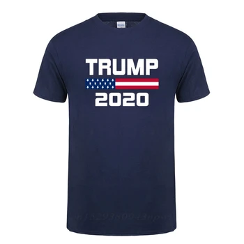 Amerikos Vėliavos Išlaikyti Amerika Labai Donald Trump Prezidentas JAV 2020 Respublikonų Marškinėliai Vyrams Vyras O Kaklo Medvilnės Marškinėliai Tee