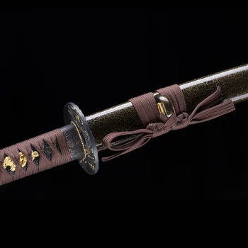 Antikvariniai Rudos Spalvos Nekilnojamojo Katana Kardas Japonų Rankų Darbo, Kaltiniai Plieniniai Sharp-Krašto Full Tang