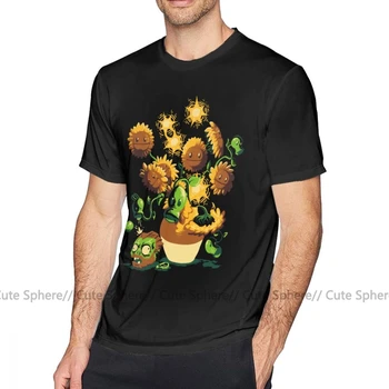 Augalai Vs Zombies Marškinėliai Saulėgrąžos Vs Zombies T-Shirt Mielas Žmogus, Marškinėliai, 100 Medvilnės Pagrindinis Grafinis 5x trumpomis Rankovėmis Marškinėlius