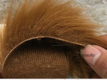 Aukštos imitacija fox pliušinis audinys Dirbtiniais lapės kailio apykaklė plaukų kamuolys pliušas,veltinio audinio