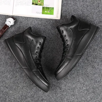 Aukštos Viršų Vyrų batai Aksomo Vyrų batai, originali leatherLuxury Prekės ženklo vyrai laisvalaikio sportbačiai nėrinių Juostos kietosios spalvos batai