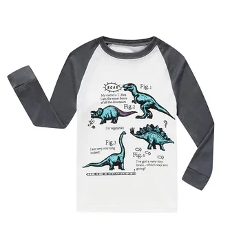 Bamblys Kūdikių Berniukų, Mergaičių ilgomis Rankovėmis Dinozaurų Viršūnes+Kelnės Pižama Sleepwear Apranga supilkite žiemos enfants dovana vaikams baby A1