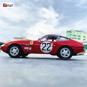 Bburago 1:24 Ferrari 365 GTB4 Lenktynių gamintojo įgaliotas modeliavimas lydinio automobilio modelį amatų, apdailos kolekcijos žaislas įrankiai