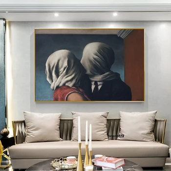 Bučinys Meilužis Tapybos Rene Magritte Modernaus Stiliaus Plakatų ir grafikos Siurrealizmas Sienos Menas Drobė Paveikslų Kambario Apdaila