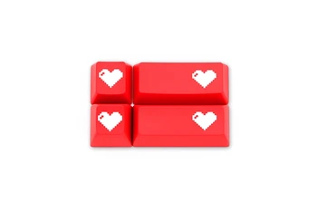 Domikey SA abs doubleshot keycap pikselių širdies raudona oem dsa sa vyšnių profilis pokerio 87 104 gh60 xd64 xd68 xd84 xd96 xd75 xd87
