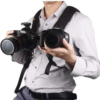Du kartus Dual Camera Petį, Greitai Greitai Diržas Fotoaparato Diržo Reguliavimo Canon Nikon Sony, 2 Kameros, Skaitmeniniai VEIDRODINIAI Dirželis