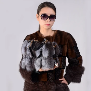 Gamtos Nekilnojamojo Fox Fur Peties Maišas Natūralios Odos Šalies Maišelį Dizaineris Moterų Rankinės Prekės Vakare Maišelį Moterų Tikro Kailio Entire