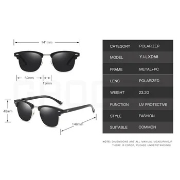 GAOOZE poliarizuoti akiniai nuo saulės vyrams anti-glare apvalūs akiniai vairavimui saulės akiniai vintage akiniai nuo saulės vyrams poliarizuota LXD68