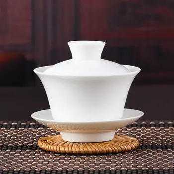 [GRANDNESS] Kinija Gaiwan Arbatos Rinkinys Kung Fu Baltos Keramikos Gaiwan Balta Teaware Sancai Arbatos Puodelio