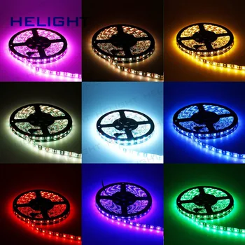 Hihght kokybės Aukštis ryškumo LED Šviesos Juostelės 5050 DC12V Lanksti RGB / Vienos Spalvos Juoda PCB 60 LED/m 5m/Daug
