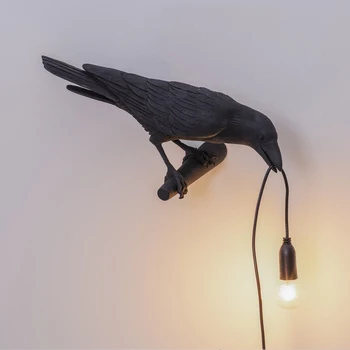 Italijos Seletti LED Lempa Paukštis Baltas Juodas Šiuolaikinės Derva, Stalo Lempos, Šviesos, Gyvenimo Kambario, Miegamasis, Studijų Kambaryje Dekoratyvinės Dailės Žibintai
