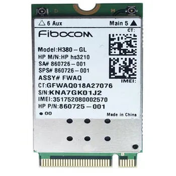 Kortelės HP hs3210 FIBOCOM H380-GL HSPA+ Mobiliojo ryšio Modulis M. 2 WWAN Kortelės 860726-001 HP ZBook