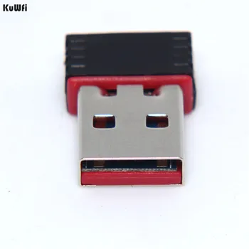 KuWFi Mini Bevielis USB Adapteris Wifi Antenos MT7601 Chip 150Mbps 2.4 G KOMPIUTERIO Wifi Imtuvas Juoda Adapteriai