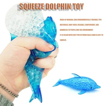 Kūrybos Minkštas Delfinų, Ryklių Įtempių Išspausti Žaislas Vaikams Jūrų Gyvūnų Modelio Išskleidimo Ventiliacijos Kamuolys Vaikams Išspausti Žaislai