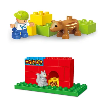 Laimingas Gyvulių ūkis Didelis Statybinių Blokų Rinkinius Draugams Sumos Švietimo Žaislai Vaikams Plytų Suderinama Su duploINGlys