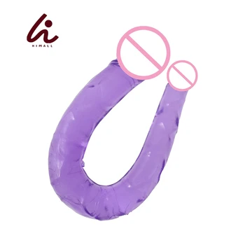 Lanksti Želė Dual Glans Penis Dildo Makšties & Dvigubas Analinis Stimuliavimas Dildo Sekso Žaislai Moteris Lesbiečių Sekso Produktai Erotiniai Žaislai