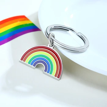 LGBT Vaivorykštinis Debesis Geriausias Draugas Keychains Keyrings Moters, Merginos Rankinėje Automobilių Keychain Keyholder Gėjų Lesbiečių Papuošalai