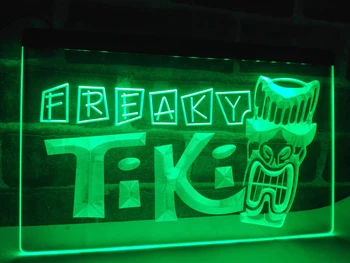 LM092 - Freaky Tikis Baras Kaukė Pub Alaus LED Neon Light Pasirašyti namų dekoro amatai