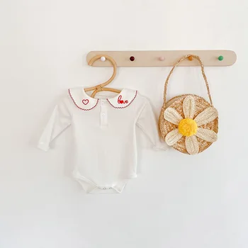 MILANCEL naujagimiui drabužių rudens kūdikiu merginos bodysuit siuvinėjimo baby one piece