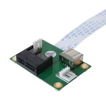 Mini PCIE PCI-E Express X1+USB Riser Card su FFC Kabelis greitųjų 