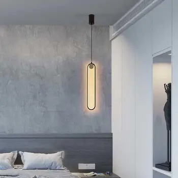 Minimalistinio Miegamojo Lovos Pakabukas Šviesos diodų (LED) Šiuolaikinio Gyvenimo Kambario priedai veltiniams, vilna Lempa Linijos, Šviesa, Šalia Sofos Atmosfera Kabo Lempa