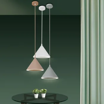 Modernus Nordic Elegantiškas Aliuminio Metalo pakabukas lempa mutis-spalvų LED pakabukas apšvietimo šviestuvas kabo žibintus, virtuvė, valgomasis roo