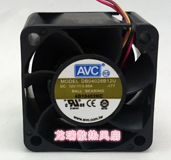 Nemokamas Pristatymas Didmeninė AVC DB04028B12U 40 * 40 * 28 DC 12v 0.66 dvigubas rutulinis guolis serverio keitiklio aušinimo ventiliatorius