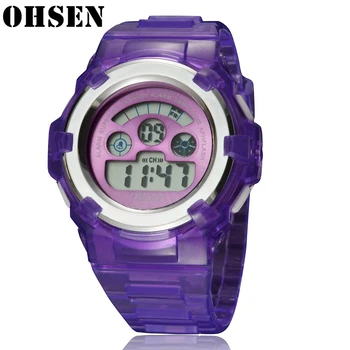 OHSEN Prekės Vyrų Sporto Laikrodžiai Skaitmeniniai Vyras Mada Karinės LED Watch Silikono Kvarco Vandeniui Laikrodžius relogio masculino